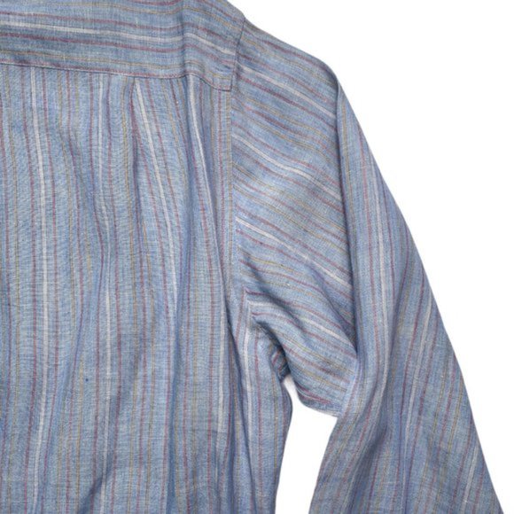 Paul & Shark Slate Blue Linen Button Front Shirt - Picture 12 of 14